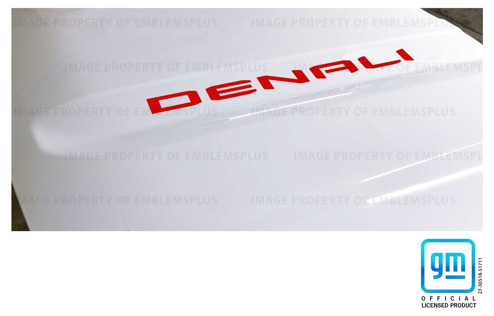 GMC Sierra Denali Red Hood Lettering Decals Set of 2