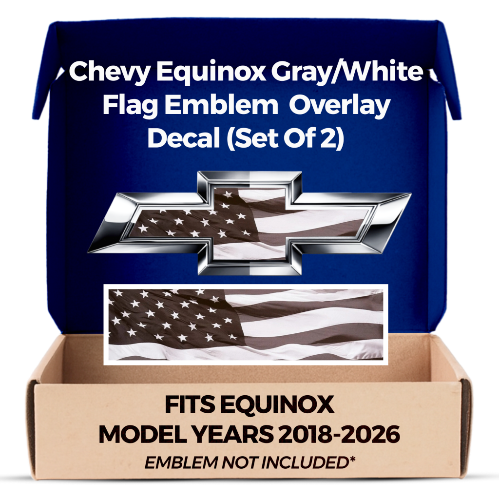 Chevrolet Equinox Black Flag Grille Gate Bowtie Emblem Overlay Decals Set of 2