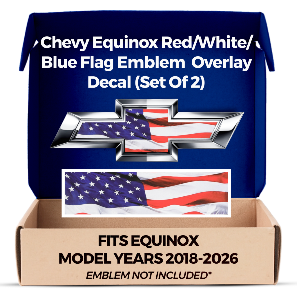 Chevrolet Equinox American Flag Grille Gate Bowtie Emblem Overlay Decals Set of 2