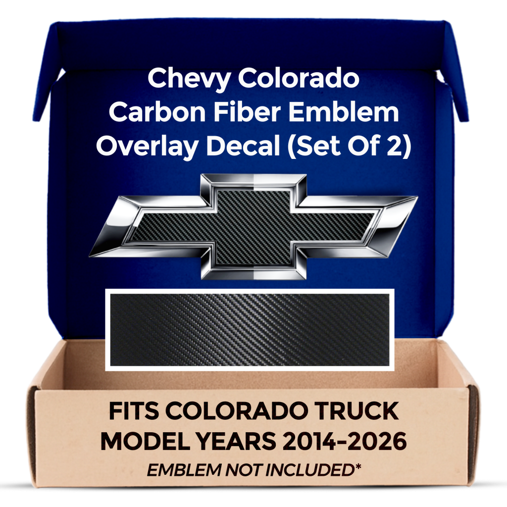 Chevrolet Colorado Carbon Fiber Grille Tailgate Bowtie Overlay Decals Set of 2