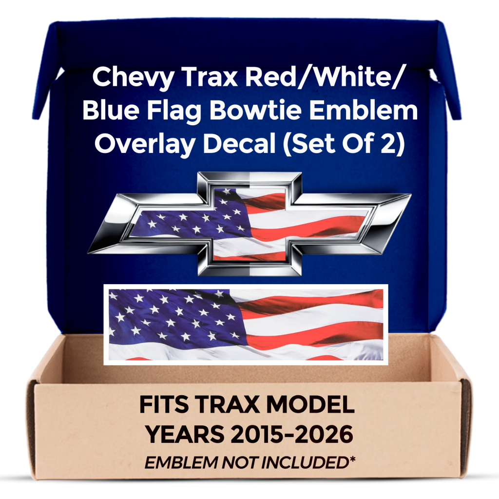 Chevrolet Trax American Flag Grille Gate Bowtie Overlay Decals Set of 2