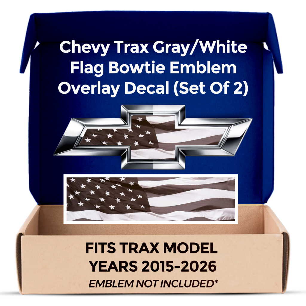 Chevrolet Trax Black Flag Grille Gate Bowtie Overlay Decals Set of 2