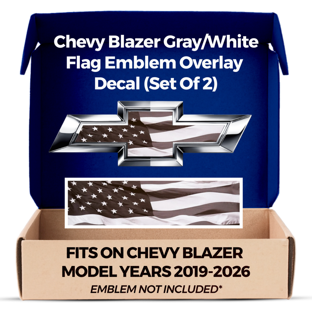 Chevrolet Blazer Black Flag Grille Gate Bowtie Overlay Decals Set of 2