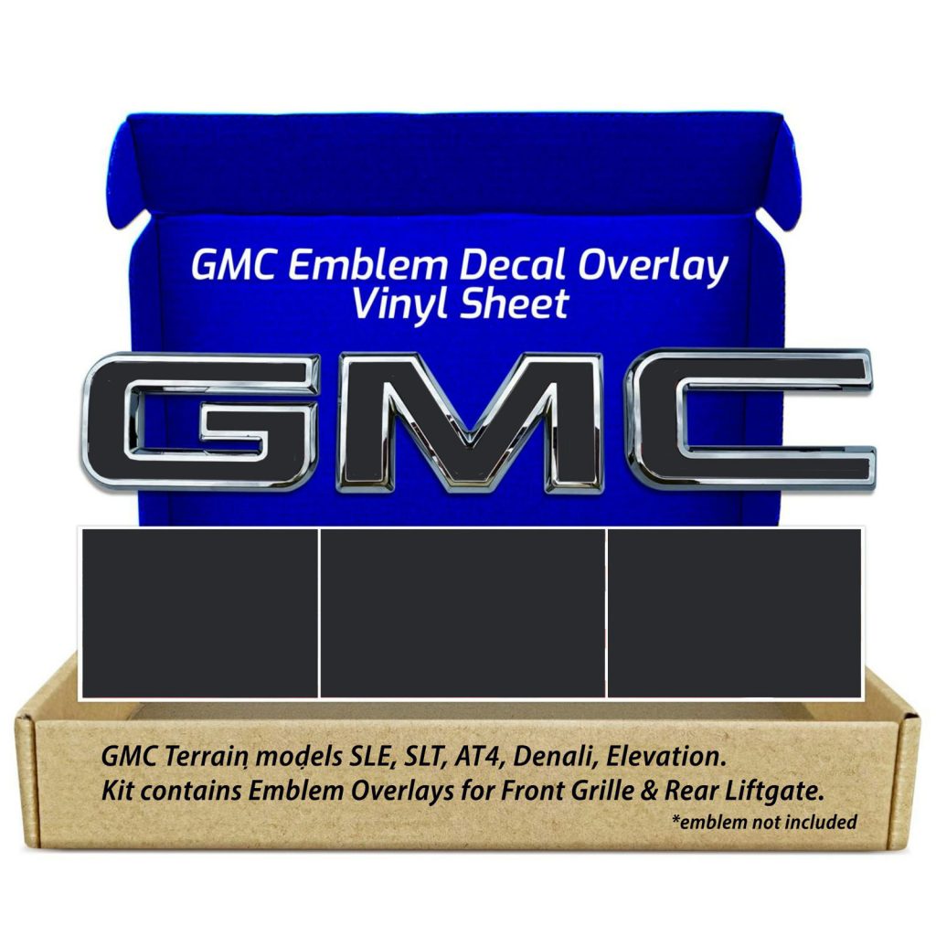 GMC Terrain Blackout Grille Gate GMC Emblem Overlay Decals Kit Set of 2