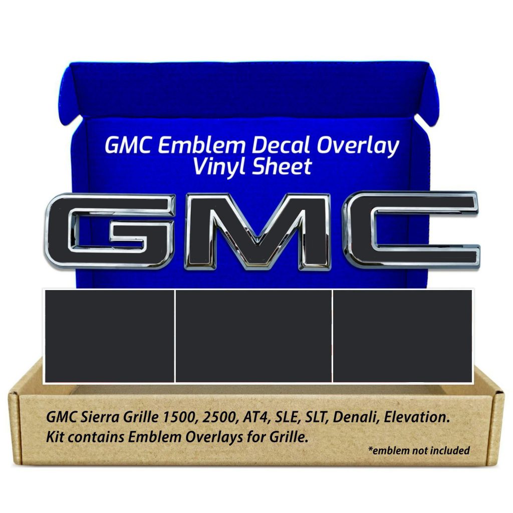 GMC Sierra 1500 2500 Matte Black GMC Grille Emblem Overlay Decals